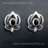 Silver and jet earrings