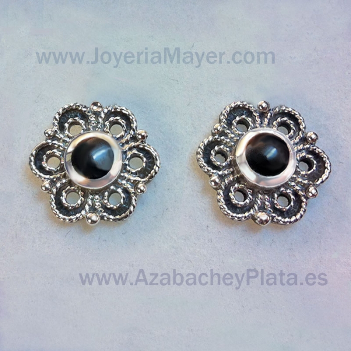 Pendientes de azabache y plata