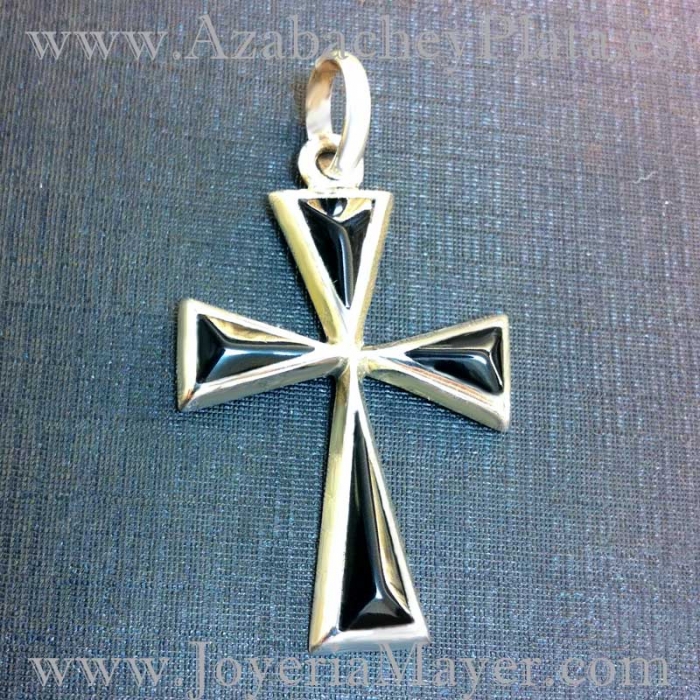 Silver cross and jet