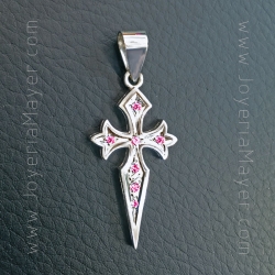 White gold and ruby ​​Santiago cross