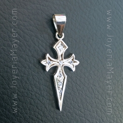 White gold and diamond cross of Santiago