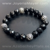 Pulsera de bolas de azabache y plata