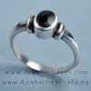 Silver and jet ring