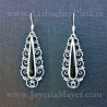 Silver and jet earrings