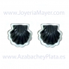 Silver and jet earrings