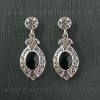 Silver and jet earrings