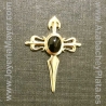Gold and jet cross of Santiago pin