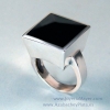 Silver and jet ring