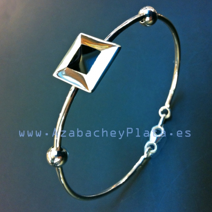 Bracelet silver and jet