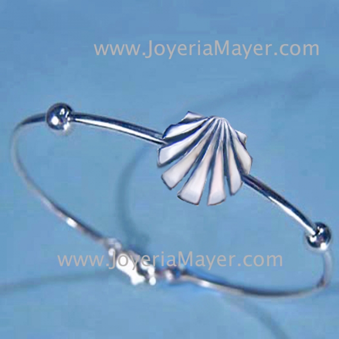 Pulsera de plata Concha de Compostela