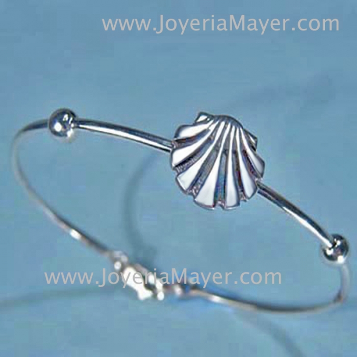 Pulsera de plata Concha de Compostela