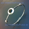 Silver bracelet and jet stone