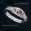 Silver bracelet and jet stone