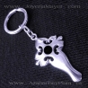 Llavero de plata y azabache cruz de Santiago