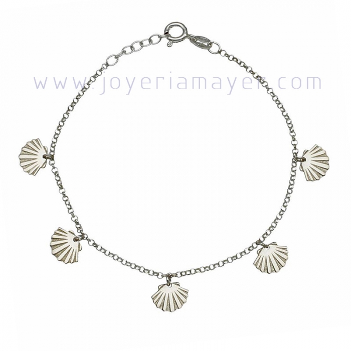 Tobillera de plata concha del Camino