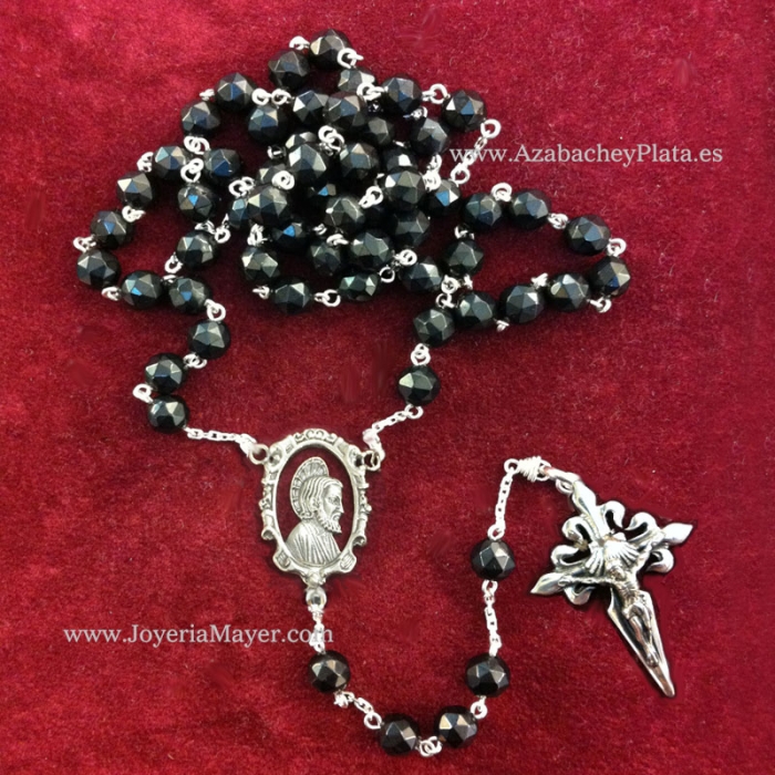 Silver and jet rosary of Saint James
