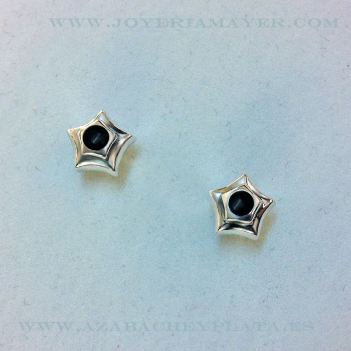 Pendientes de plata y azabache