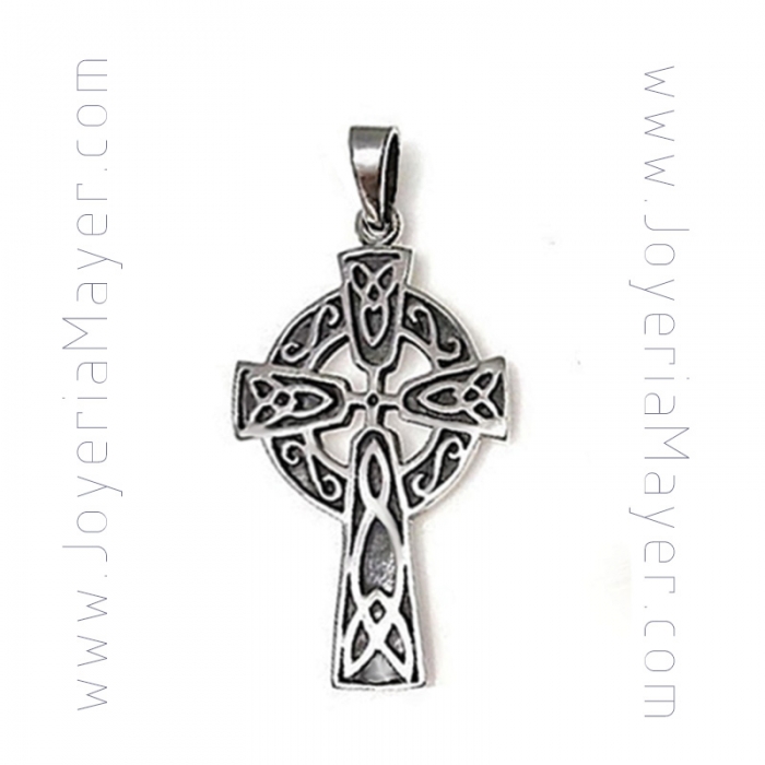 Cruz azabache y plata