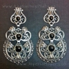Traditional Galician silver and jet earrings