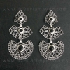 Traditional Galician silver and jet earrings