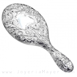 Espejo de mano de plata