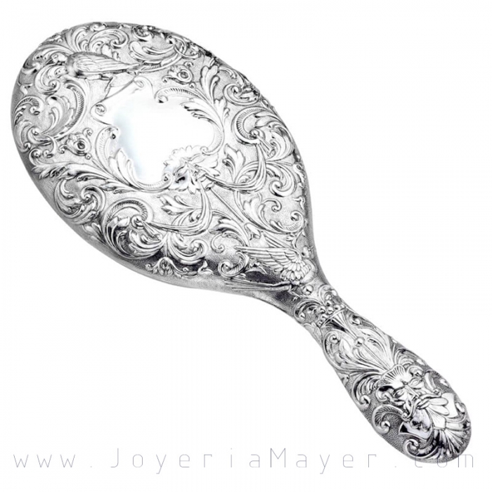 Espejo de mano de plata