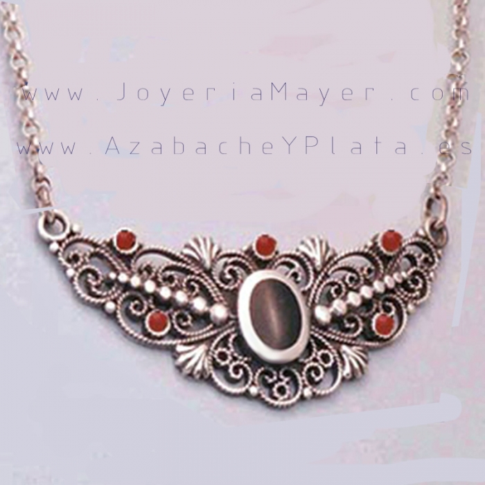 Gargantilla de plata y azabache 