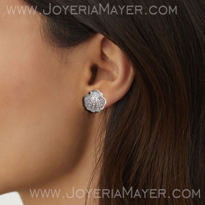 Pendientes de plata concha de Compostela