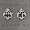 Silver and jet earrings