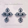 Traditional Galician silver and jet earrings