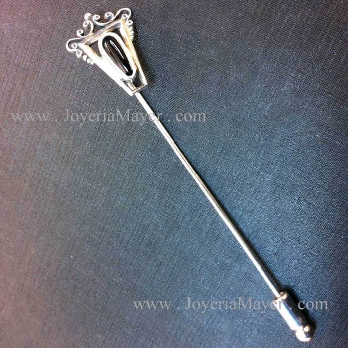 Silver and jet needle