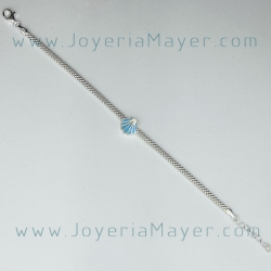 Pulsera de plata concha de Compostela