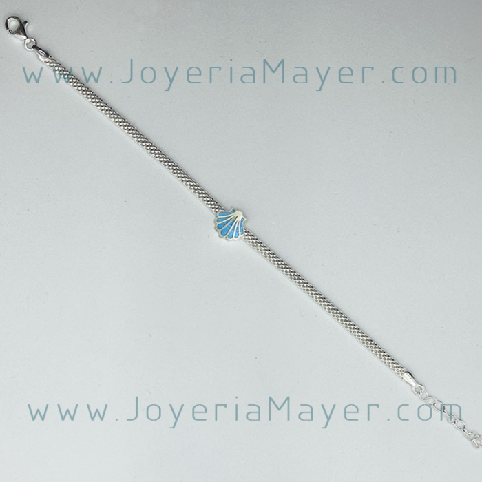 Pulsera de plata concha de Compostela