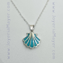 Silver and enamel Compostela shell