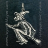 Colgante bruja de plata