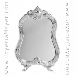Silver vanity mirror