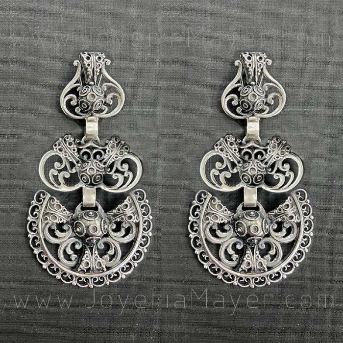 Traditional Galician silver earrings