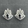 Silver and jet earrings