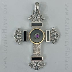 Pectoral cross silver and jet