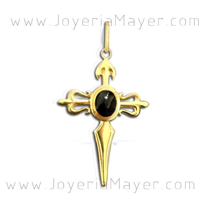 Cruz de Santiago de oro y azabache