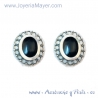 Silver and jet earrings