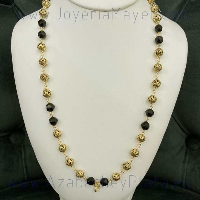 Traditional golden silver ball necklace