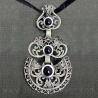 Traditional Galician silver and jet pendant