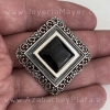 Broche de plata y azabache