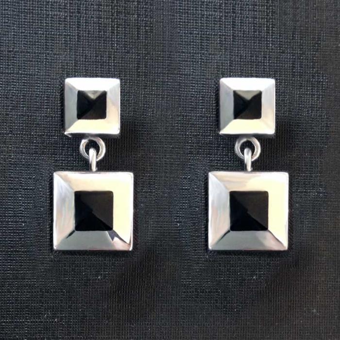 Pendientes de plata y azabache 