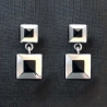 Silver and jet earrings
