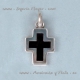 Cruz de plata y azabache mini