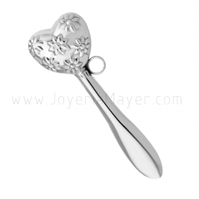 Sonajero de bebé de plata