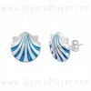 Pendientes de plata concha de Compostela