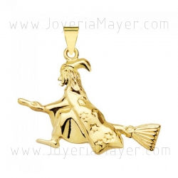 Colgante bruja de oro